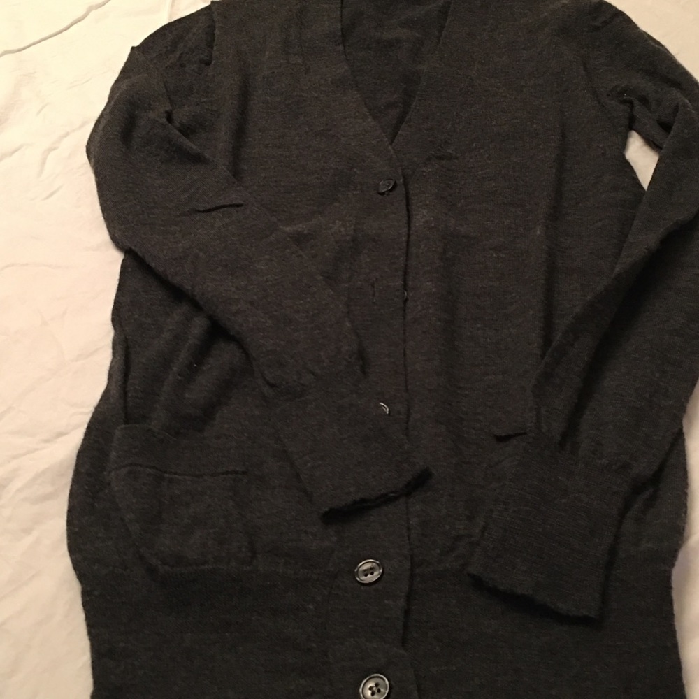 Grey cardigan sweater